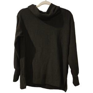 Maeve Anthropologie Black Cowl Neck Balloon Sleeve Sweater Top XS‎ Cozy Minimal